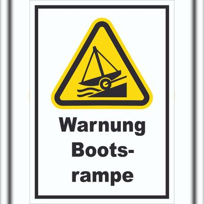 HB-Druck Schild Warnung Bootsrampe A4 (210x297mm)