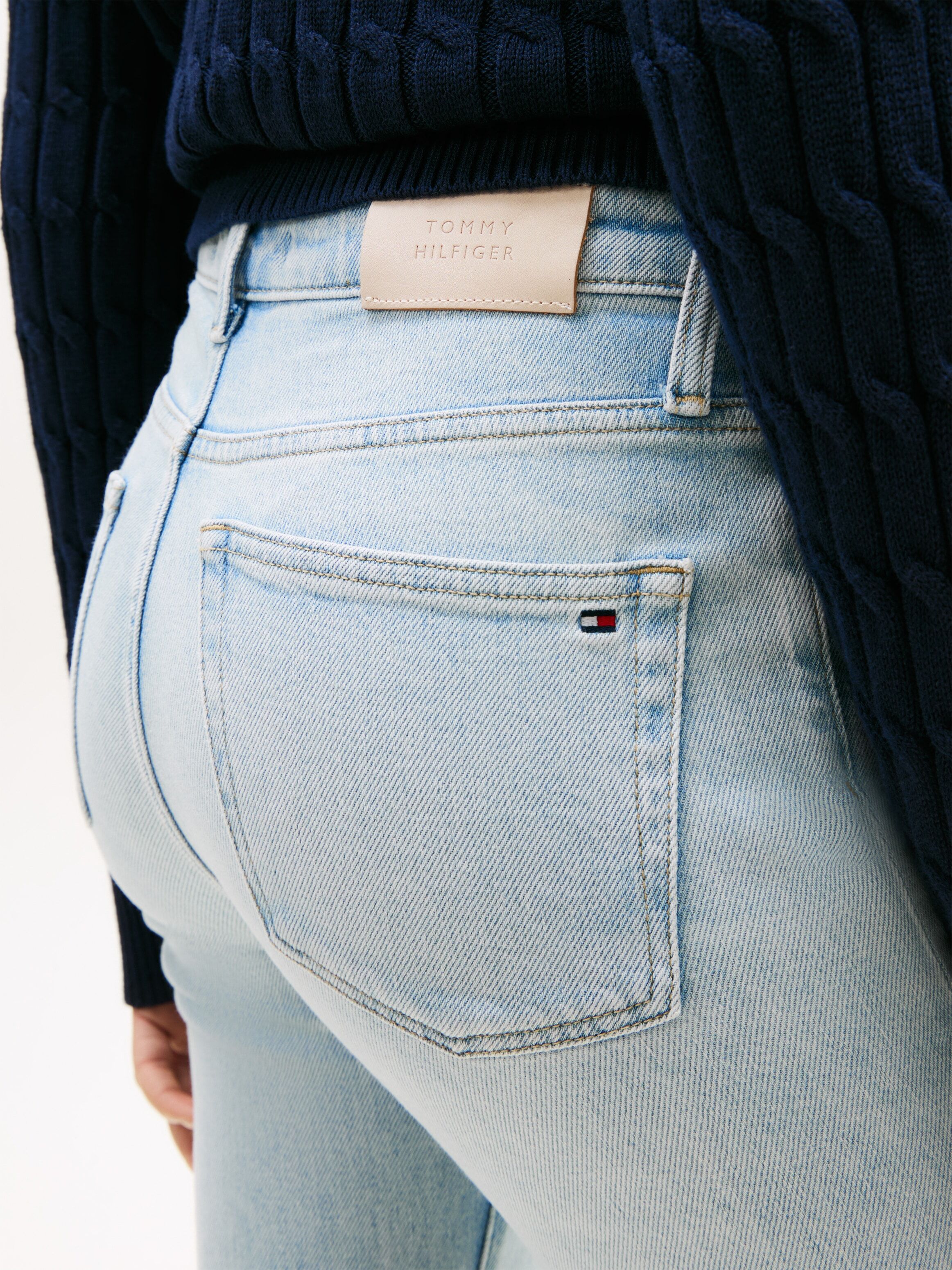 Bootcut-Jeans TOMMY HILFIGER "DNM TAM BOOTCUT RW", Damen, Gr. 33, Länge 32, tam, Denim/Jeans, Obermaterial: 99% Baumwolle, 1% Elasthan, unifarben, regular fit, Jeans Bootcut-Jeans tam 33, Länge 32