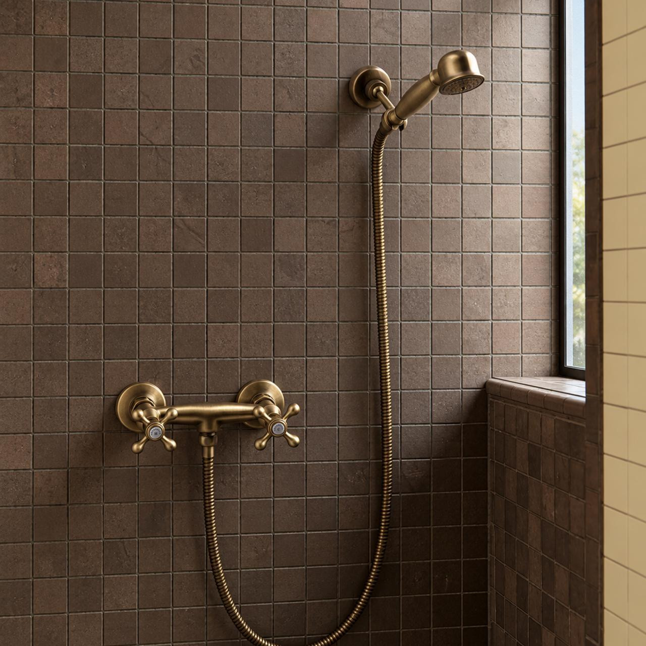 Aquanello Heritage Ascot Douchekraan met handdouche, brons