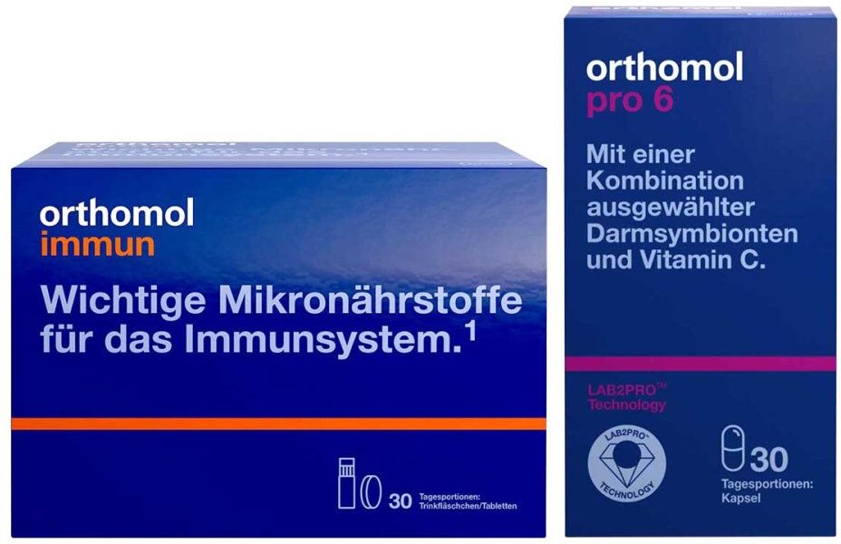 Orthomol Immun Trinkfläschchen/tabletten+Orthomol Pro 6 Kapseln 1Set