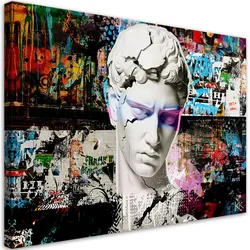 WANDBILD bunte graffiti skulptur