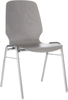Formschalenstuhl 710, Sitzschalenform gerundet, grau