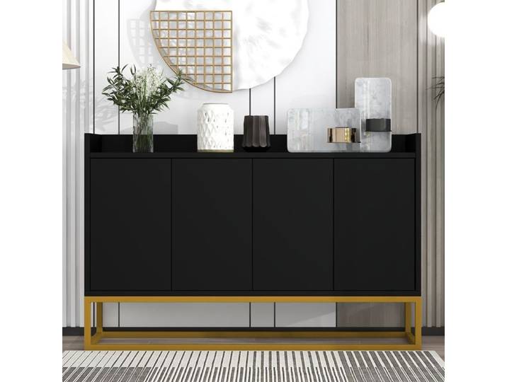 Buffet moderne - 120cm - 4 portes - Design minimaliste - Rangement ajustable