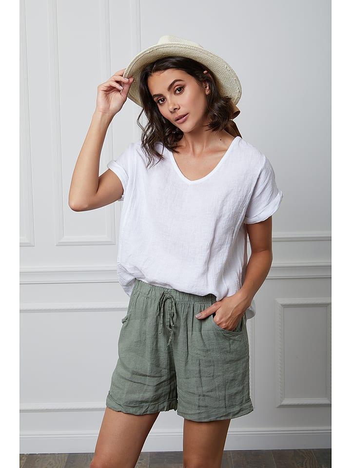 Fleur de Lin Leinen-Shirt "Fabius" in Weiß - XXL
