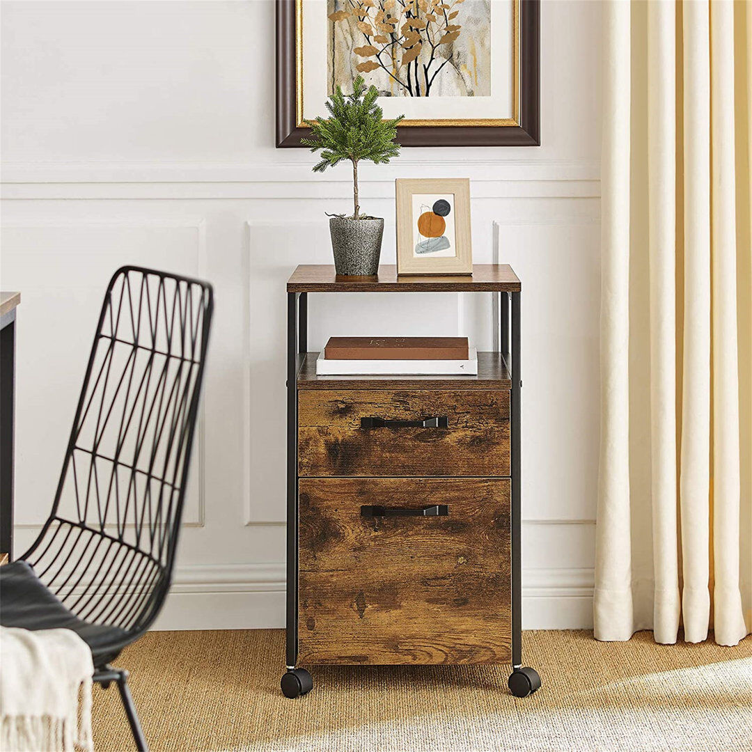 Mercury Brixton 41 cm W 2 -Drawer Filing Cabinet Rustic Brown/Black 66cm H X 41cm W X 45cm D