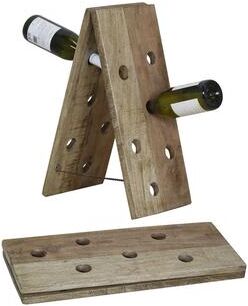 BIDK Home Foldable Wooden Bottle Holder - A