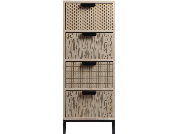 Rebecca Mobili Commode étroite avec 4 tiroirs en bois\, brun