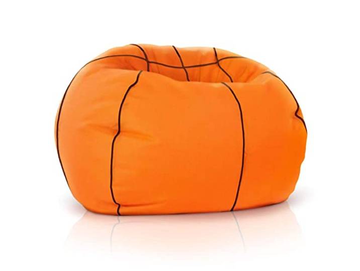 Green Bean Basketball-Sitzsack fertig befüllt 300L EPS Perlen - Kinder & Erwachsene 110cm Bean Bag Riesensitzsack Liegekissen Lounge Chair Sitzkissen Waschbarer Bezug Gaming Sessel Orange