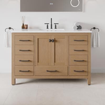 "Eviva Aberdeen 48""W Bath Vanity with White Carrara Quartz Top"