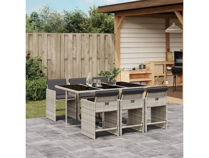 Ensemble à Manger de Jardin avec Coussins 7 pcs Table et Chaise de Terrasse Meubles de Patio Mobilier d'Extérieur 3211091