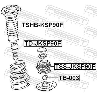 FEBEST Federbeinstützlager tssjksp90f Vorderachse für TOYOTA