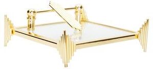 Classic Touch Gold Square Napkin Holder Symmetrical Design