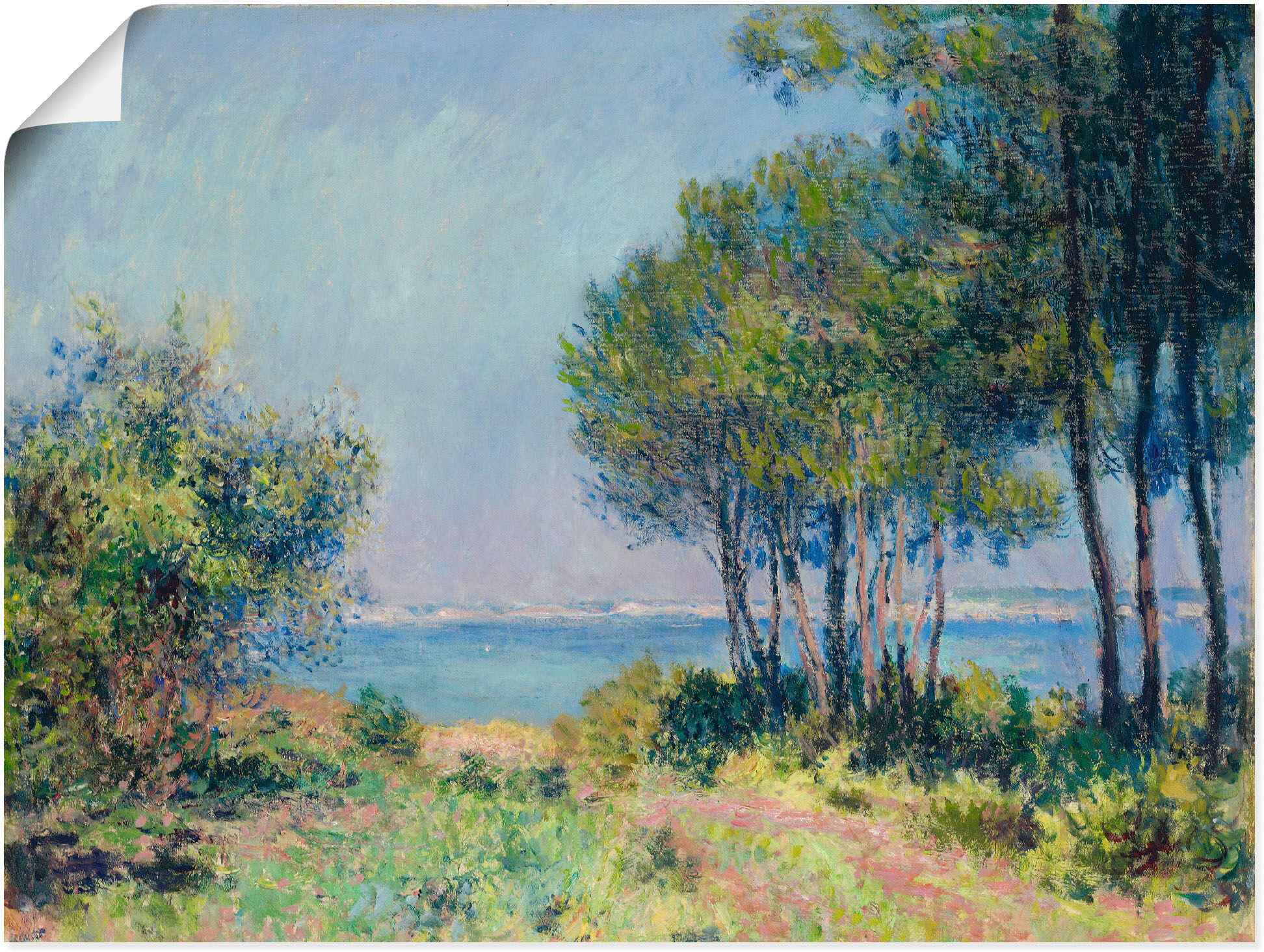 Poster ARTLAND "Die Küste bei Varengeville. 1882", grün (farbe bild(er): grün), B:60cm H:45cm, Bilder, Poster, ohne Rahmen farbe bild(er): grün B/H/T: 60cm x 45cm, Poster Gewässer, 1 Stk.