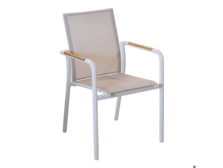 Fauteuil de jardin empilable en aluminium Aroha blanc