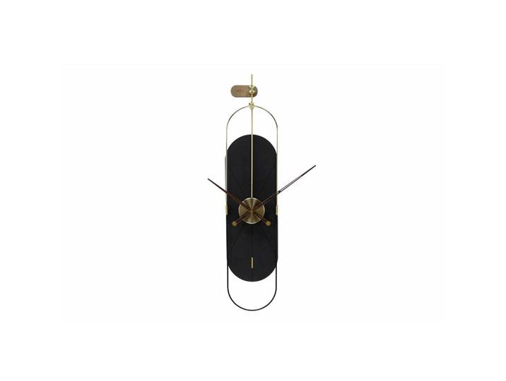 Onzeno Wanduhr Design Schwarz 20/90 cm, Metall, 20x90x2 cm, Dekoration, Uhren, Wanduhren