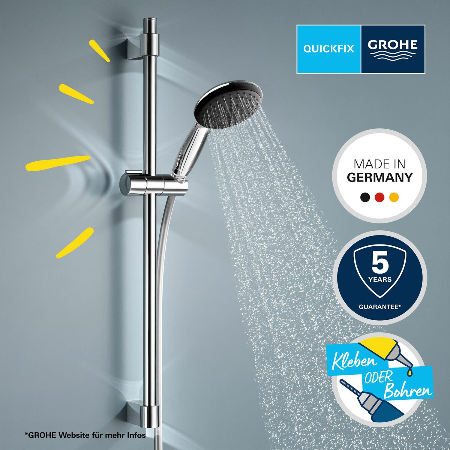 Grohe Vitalio Start 110 Brausestangenset 60 cm mit 2 Strahlarten