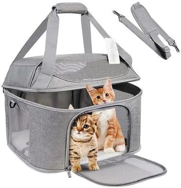Uplifted Finds Breathable Airline Approved Dog Backpack Carrier Portable Foldable Pet Travel Bag For Small Dogs And Cats gray