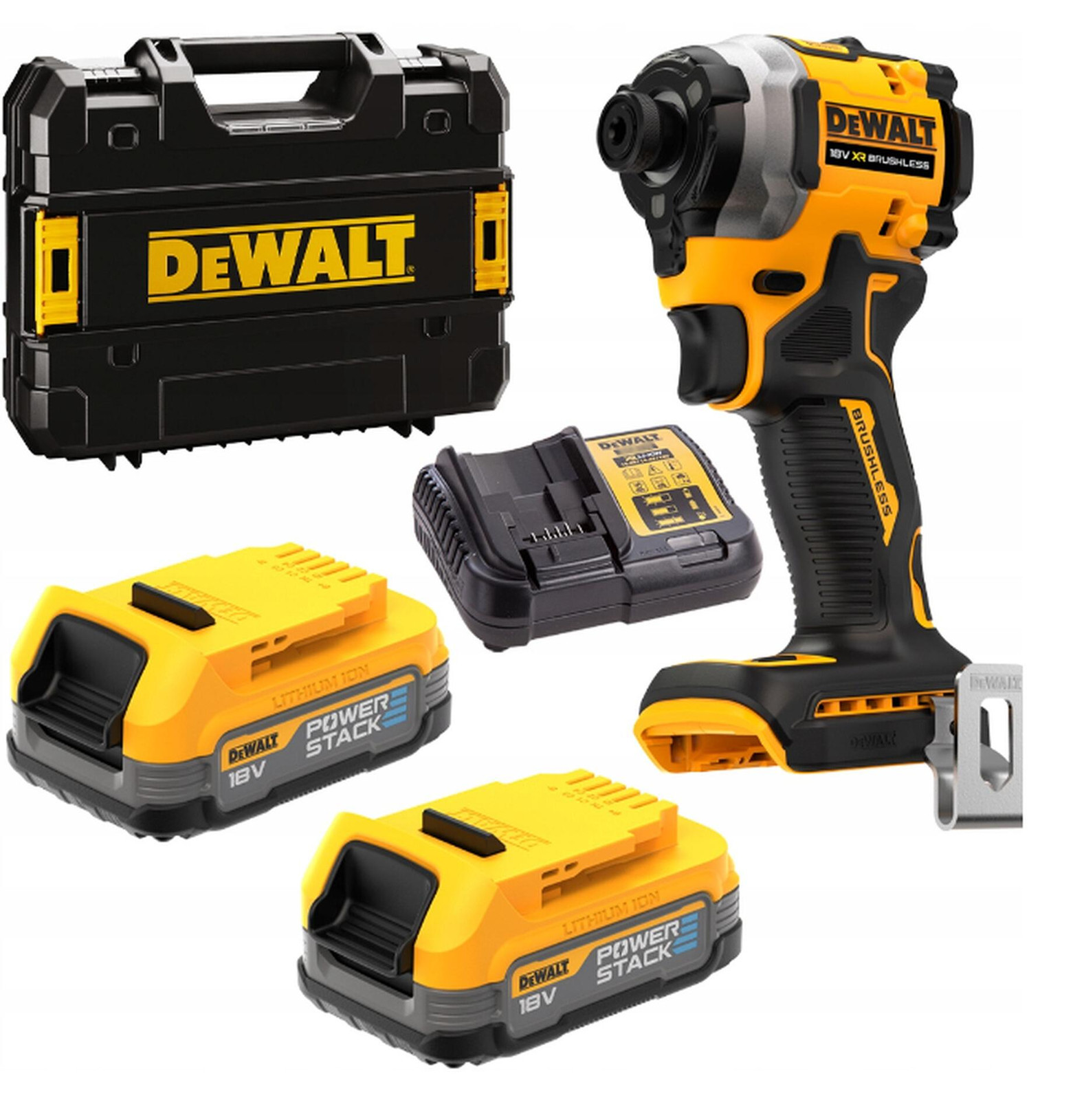 DeWALT DCF860E2T-QW schroefboormachine met slagkracht, borstelloos, zwart/geel