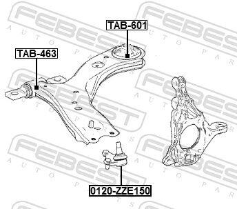 Febest Lagerung, Lenker Tab-601 Vorderachse Für Toyota