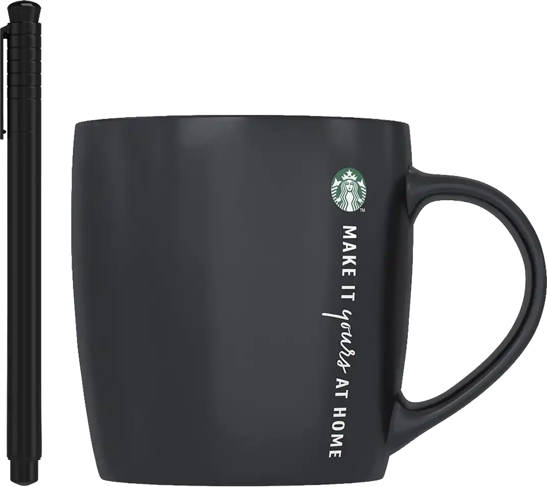 Starbucks   mok met pen  - Mok + Pen