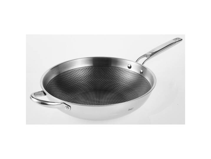 Homeware Profession. Wokpfanne, Edelstahlfarben, Metall, konisch, 8 cm, Lfgb, backofengeeignet, antihaftbeschichtet, Kochgeschirr, Pfannen, Woks
