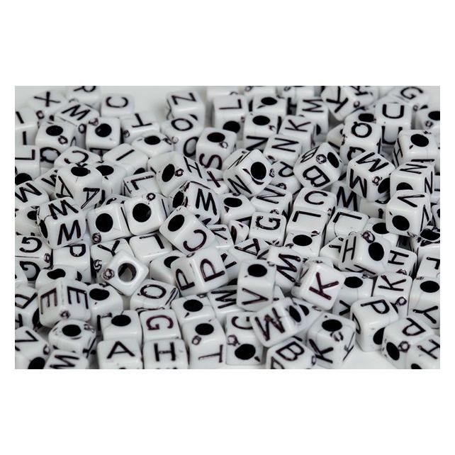 Toymax Pearl'n fun bogstaver 7mm sort/hvid 125g btte (714161)