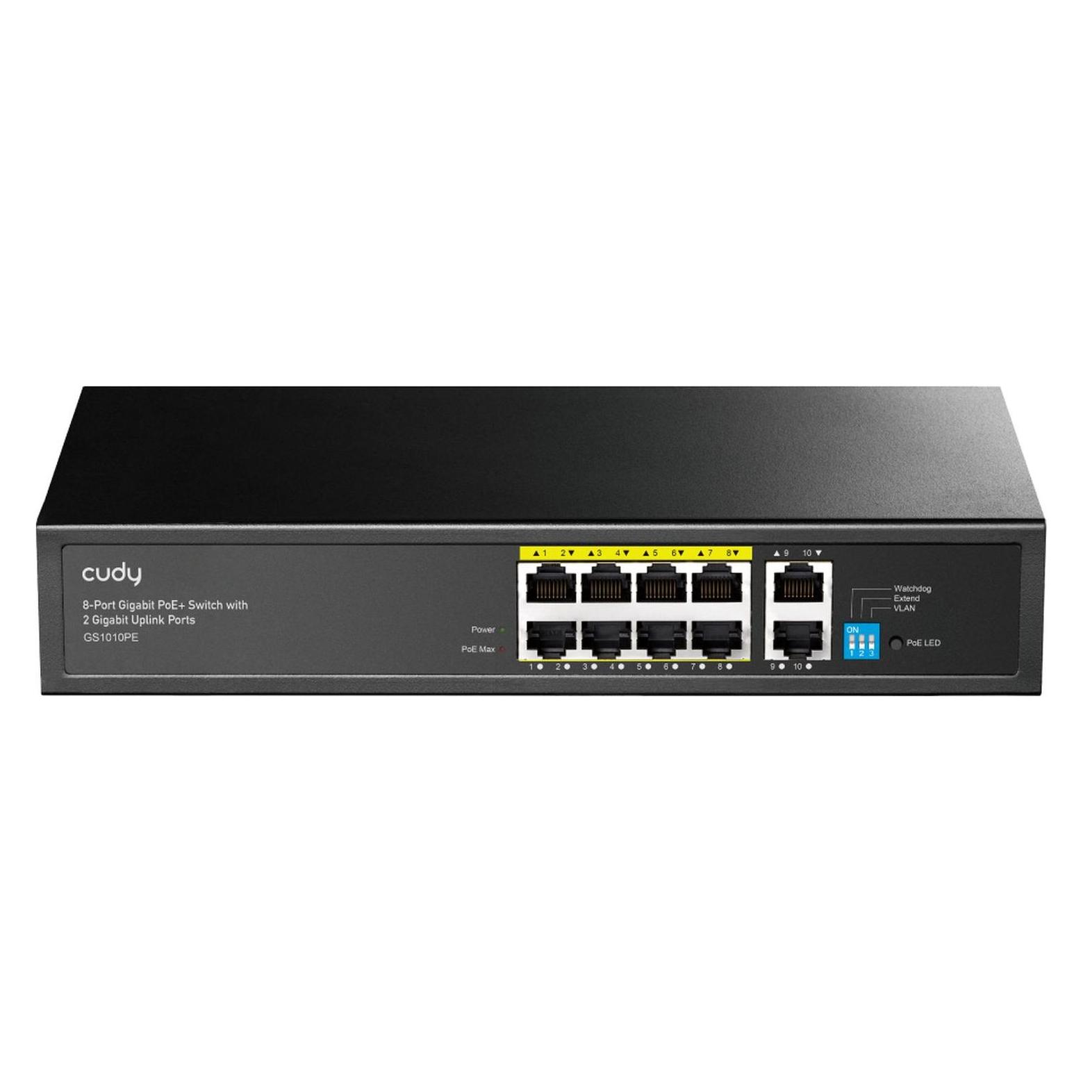 Cudy GS1010PE network switch Gigabit Ethernet (10/100/1000) Power over Ethernet (PoE) Black (10 Ports) (GS1010PE)