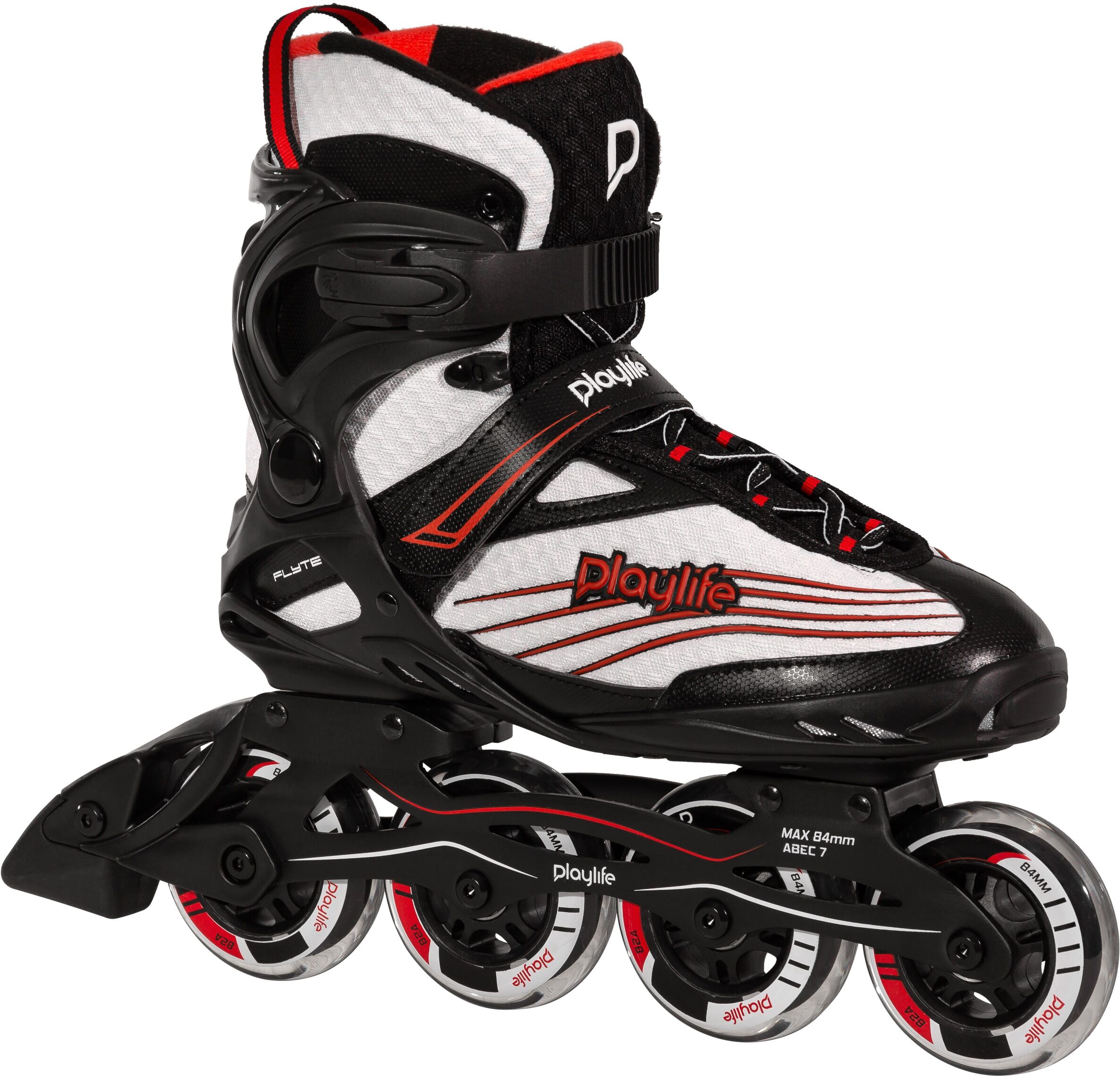 Inlineskates PLAYLIFE "Flyte Black 84" Gr. 38, rot, Inlineskates_Rollschuhe, 38 (bis ), Nylon, Inlineskates rot 38 (bis )