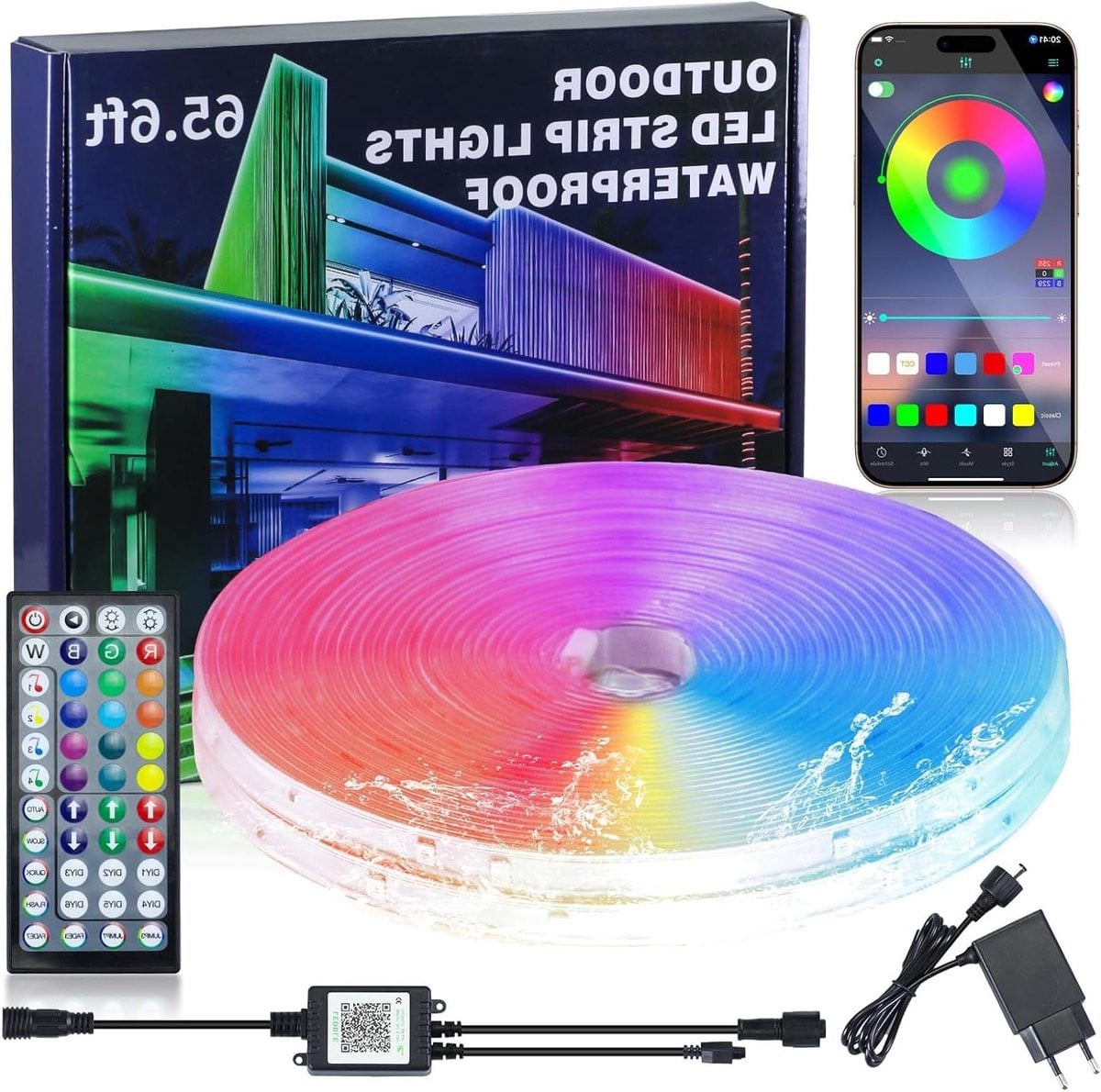 RGB Ledstrip voor buiten - Waterdichte decoratieve verlichting met muziek synchronisatie - 20 meter