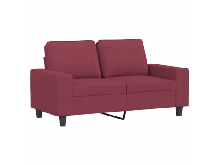 KTHLBRH Sofa-Set, 3-teilig, Weinrot, 2 Sofas und 2-Sitzer-Sofas Stoff 100 % Polyester, Füllung aus Schaumstoff, inklusive Fußstütze, 4 Kissen