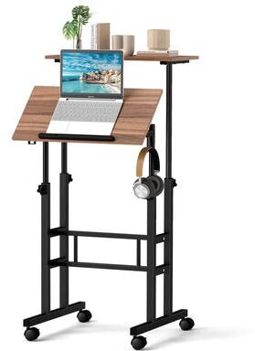 Height Adjustable Sit-Stand Desk Rolling Laptop Stand & Workstation