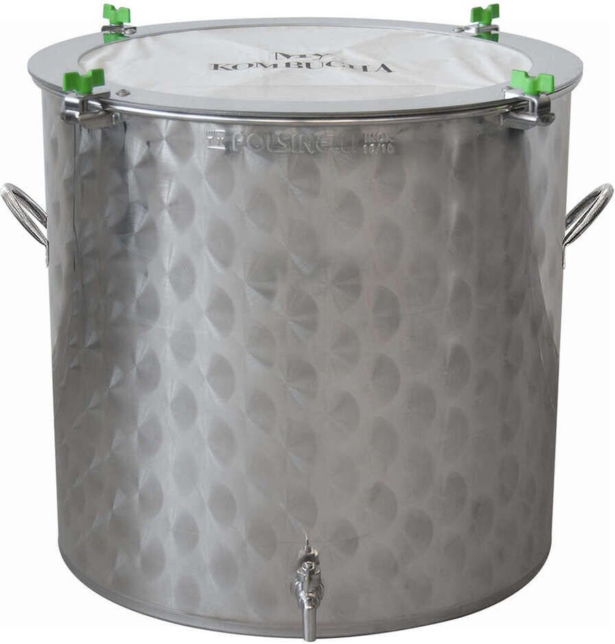 Polsinelli Troll - Fermentatore inox per Kombucha basso 100 L con manig