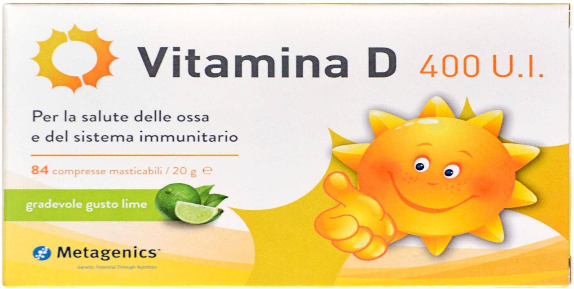 METAGENICS Vitamina D 400 U.I.  84 Compresse Masticabili 