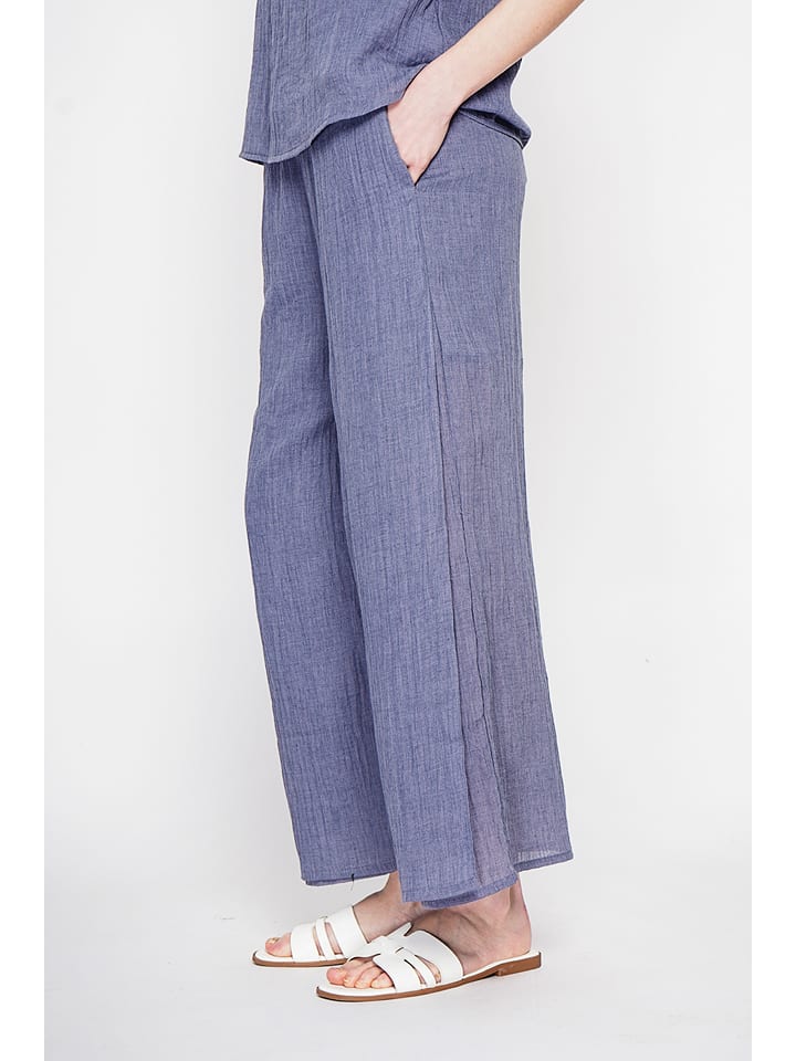 Le Jardin du Lin Leinen-Culotte in Blau - 38