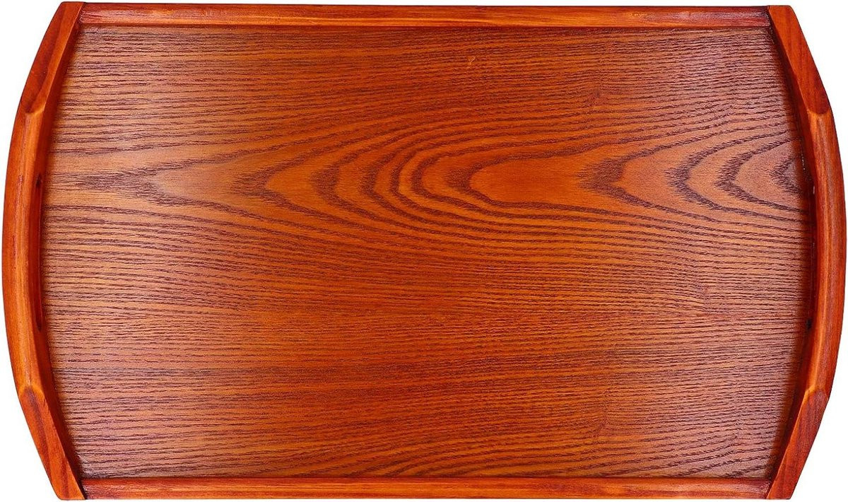 Houten Dienblad Serveerschaal met Handvatten - Rechthoekig - Natuurlijk Hout