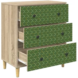 vidaXL, Kommode + Sideboard, Kommode GELEEN Smaragd geometrisches Muster 66 x 36,5 x 75 cm (36.50 x 66 x 75 cm)