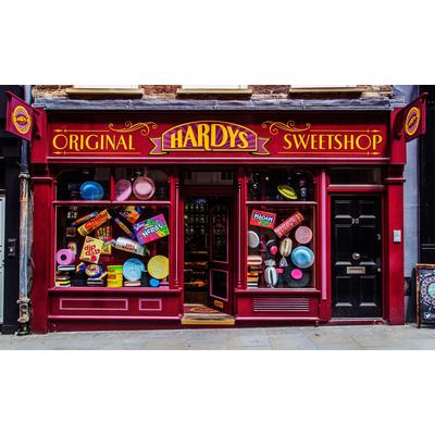 Fototapete PAPERMOON "Hardys Shop", bunt, B:4m L:2,6m, Vlies, Tapeten