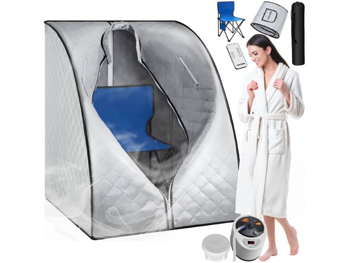 Sauna à vapeur portable THERMALUXE II 1000 W - gris/bleu