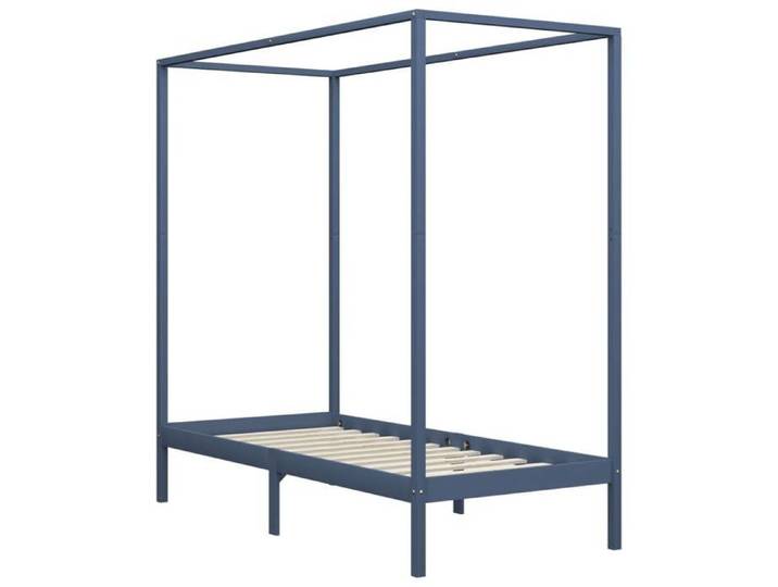 Cadre de lit à baldaquin - Single/1 Personne - gris bois massif 90x200cm Cdiscount2025  FAFA5231
