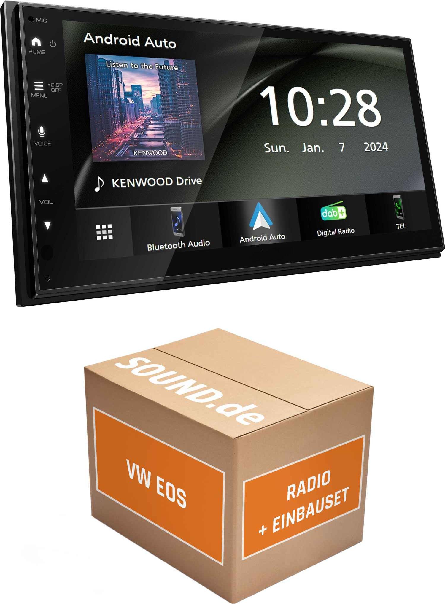 Autoradio Einbaupaket Kenwood DMX5023DABS passend für VW EOS | Apple Carplay Android Auto APP Spiegelung