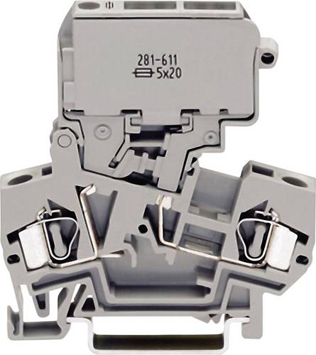 WAGO 281-611 Sicherungsklemme 8mm Zugfeder Belegung: L Grau