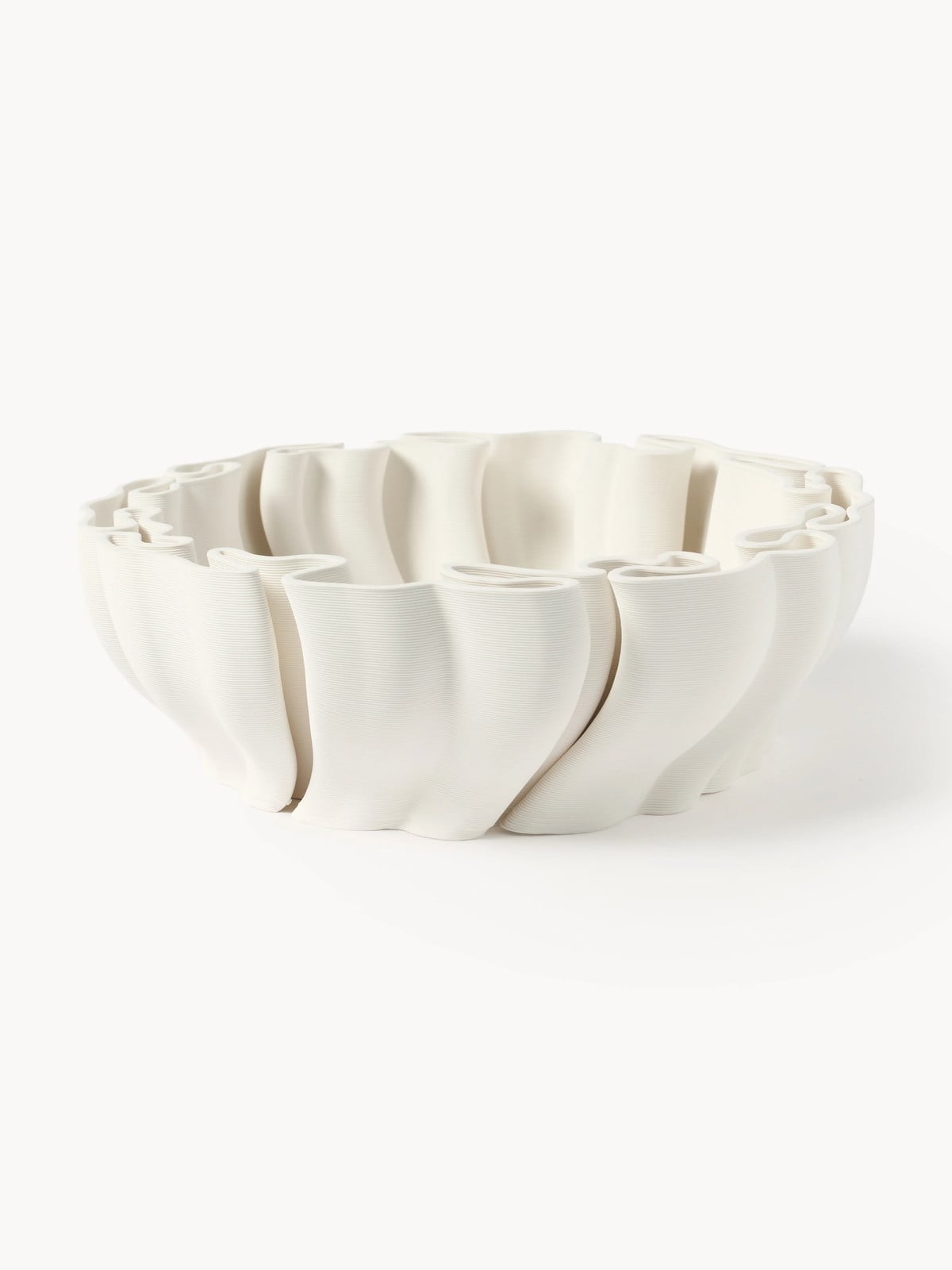 Ferm LIVING Dedali Decoratieve schaal, wit, keramiek, B: 35,0 cm, D: 35,0 cm, H: 11,0 cm