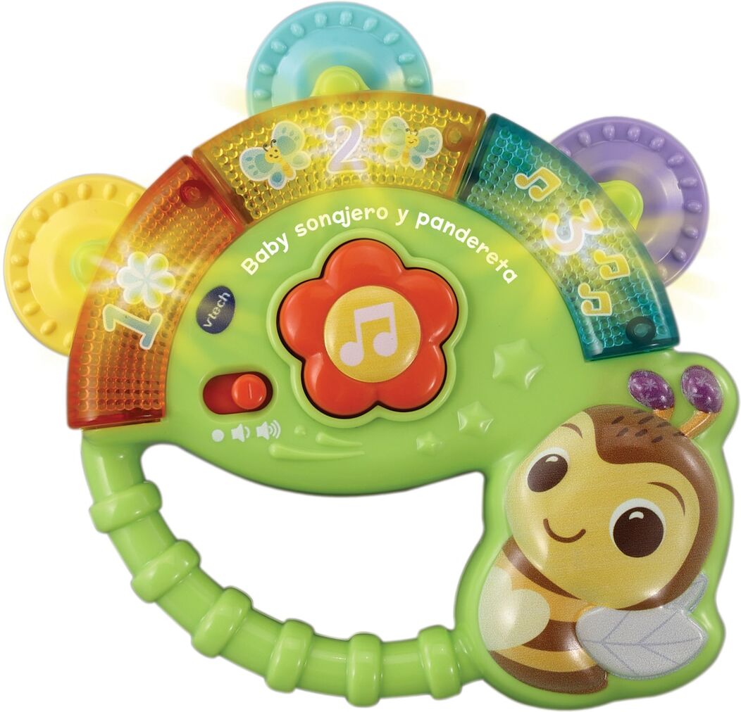 Vtech Juguete para bebés Baby sonajero y pandereta, Abejita musical interactiva para agitar Baby.