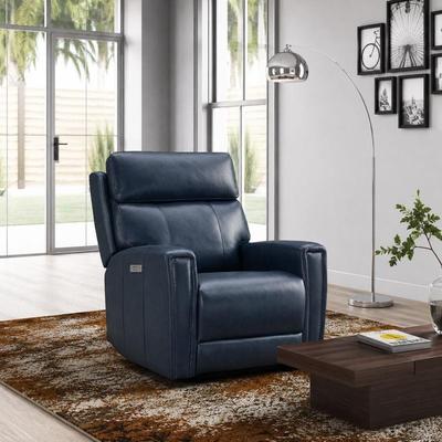 UR livingroom Genuine Leather Zero Gravity Power Reclining Sofa with Headrest and USB, Living Room Set