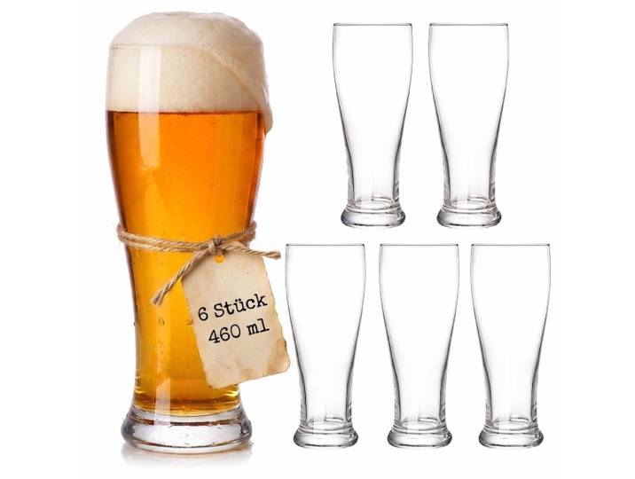 Relaxdays Bierglas 6er Set