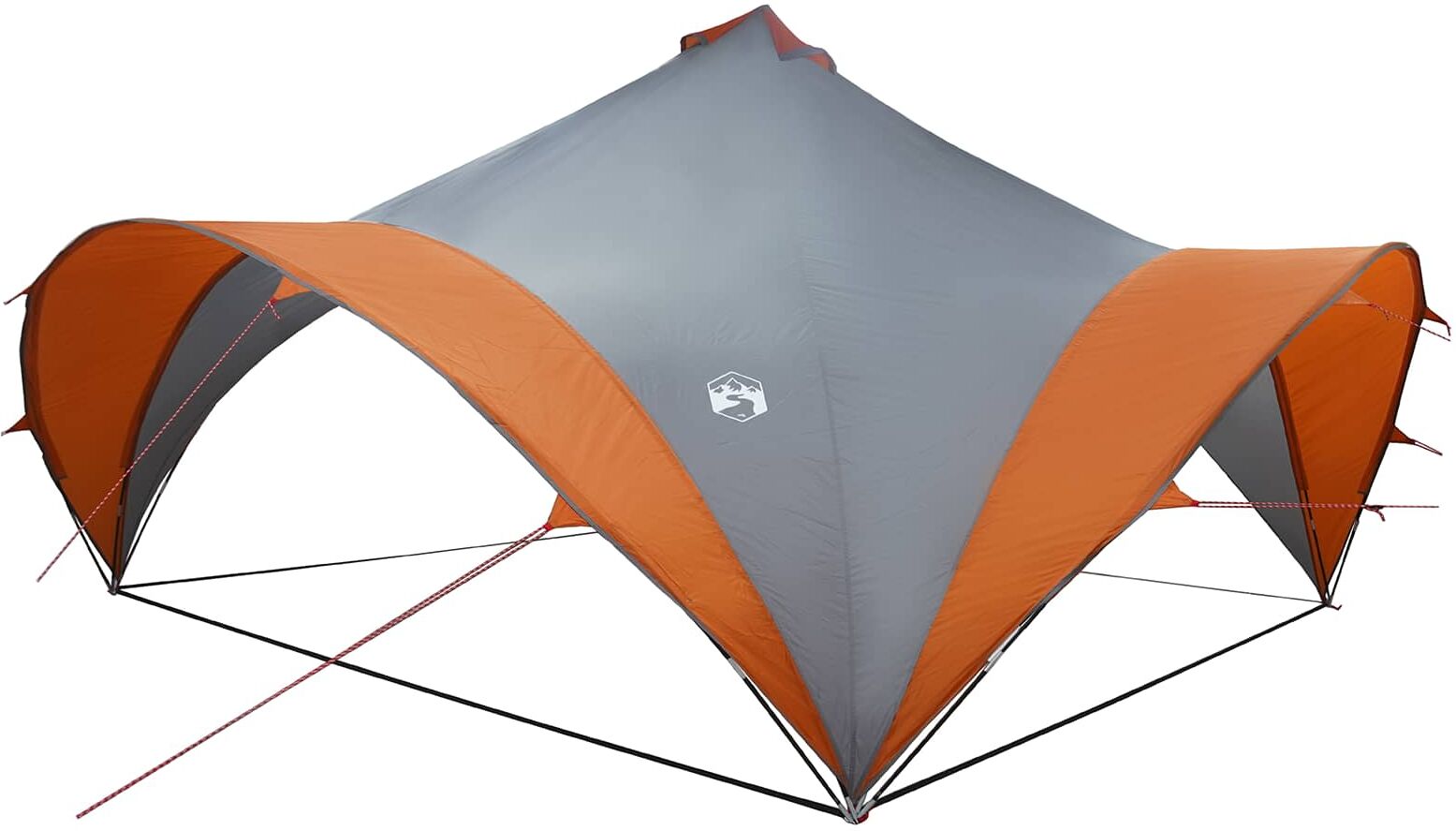 vidaXL Tente de fête Gris et orange 500 x 500 x 352 cm