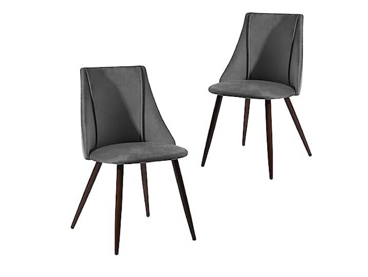 39F FURNITURE DREAM Esszimmerstühle aus der Mitte des Jahrhunderts, 2 Stück, weicher Samt, Rückenlehne, Metallbeine, für Küche, Wohnzimmer, Metall Samtstoff, grün, 52.5 x 49.5 x 83 cm