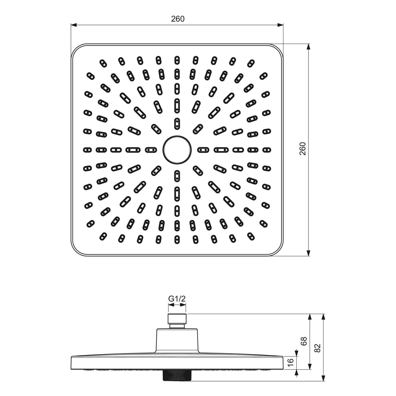 Ideal Standard ALU+ Kopfbrause 26 x 26 x 8,2 cm
