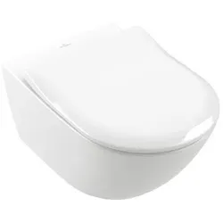 Villeroy & Boch VB WC-Sitz SlimSeat Subway 2.0 374x439x43mm Oval Weiß Alpin