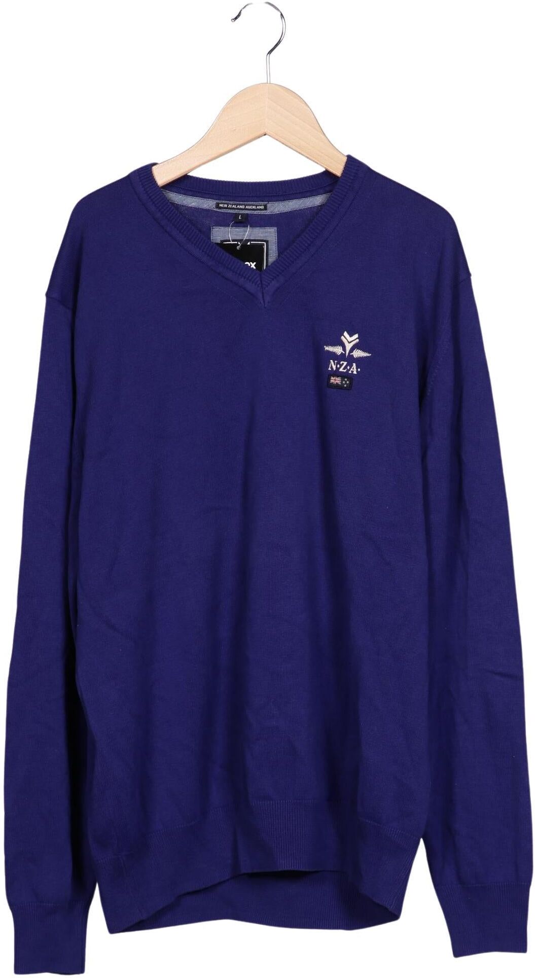 NZA NEW Zealand Auckland Herren Pullover, Marineblau, Gr. L, Baumwolle - Second Hand